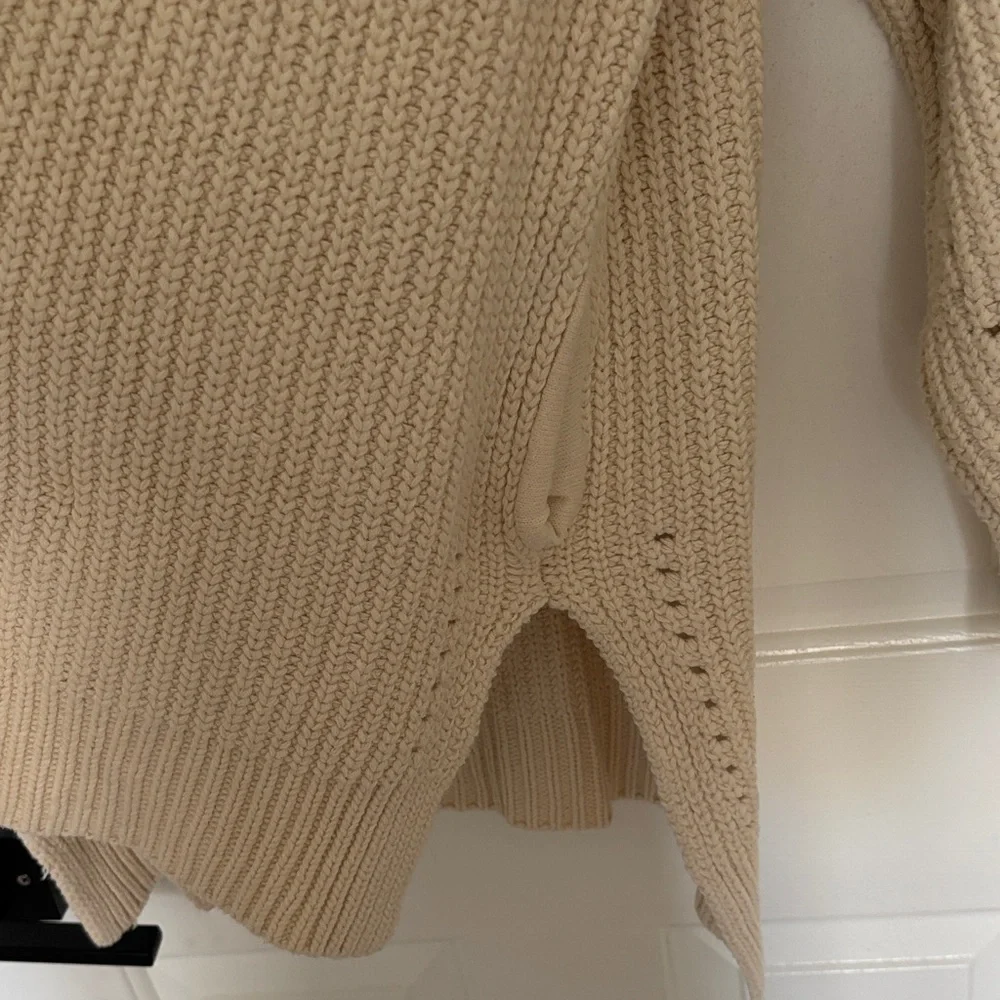 Free People Cream Chunky Knit Open Cardigan